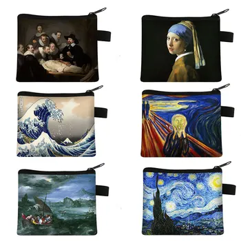 Van Gogh / Da Vinci Art Ženy Kabelka, Taška, Hviezdna Noc Karty Mona Lisa Lady Slúchadlá módne obľúbený Rúž tašky