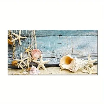 Seascape Beach Plátno na Maľovanie Hviezdice Mušlí Plagáty a Vytlačí Letné More Scenérie Obrázok na Stenu Umenia, Estetické Domova