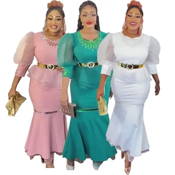 Africké Oblečenie Oblečenie 2 Kus Afriky Cothes pre Ženy Elegantné Dashiki Afriky Dlhý Rukáv Elegantný Top Sukne Zhodné Sady