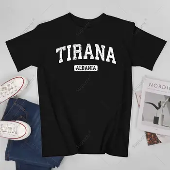 Unisex Mužov Tirana Albánsko Vintage Športový Dizajn Tričko Tees, T Košele Ženy, Chlapcov 100% Bavlna T-Shirt