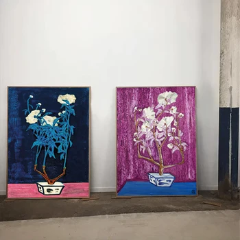 Retro Štýl Kvety Farebný Plagát Maľovanie Tlač na Plátno Moderné Módne Obývacia Izba Domáce Dekorácie na Stenu Verandu Obrázok Umenie