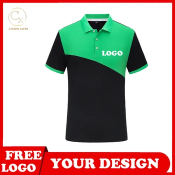 5-farba POLO tričko custom color (vlastné farby zodpovedajúce športové priedušná šitie klope krátky rukáv tlač DIY značky text