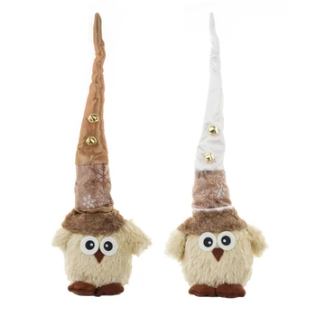 D0AD Halloween Dekorácie Sova Gnome Údaje s LED Svetlom pre Jeseň a Vianočný Darček Decor