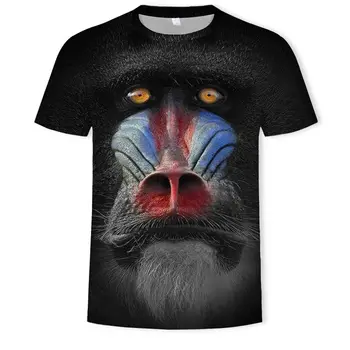 Nové Harajuku Lete Unisex Tričko Tees Legrační Opice Orangutan 3D Vytlačí Okrúhlym Výstrihom, Krátke Rukávy Muži T-shirt