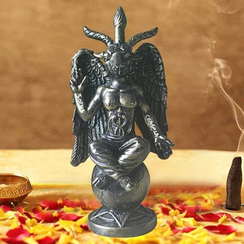 Satanic Idol Baphomet Socha Zenovej Meditácie Magic Krídlo Koza Socha Živice Remesiel Náboženské Ozdoby Domáce Dekorácie