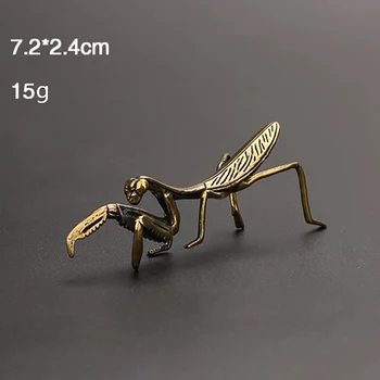 Meď Mantis Miniatúrne Ozdoby Čaj Pet Starožitné Pevné Hmyzu Figúrka Stôl Dekorácie, Remeselné Príslušenstvo Vintage Kvetináč Dekor