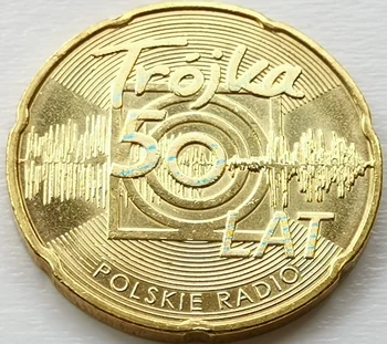 Poľsko 2012 50 Teho Výročia Národné Rádio, 2 Zlotti Pamätné Mince UNC Mosadz Mince 27mm