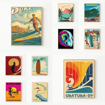 Domáce Dekorácie Beach Surf Plagát Plátno Prispôsobené Plagáty, Obrazy Pre Spálne Maľovanie Na Plátno na Stenu Umenie Domova 50x75CM