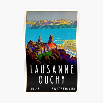 Vintage Švajčiarskom Lausanne Ouchy Trave Obrázok Plagátu Nástennú Maľbu Dekor Dekorácie Zábavný Obrázok Izba Maľovanie Domov Tlač Bez Rámu