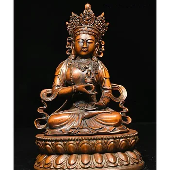 Čínsky Budhizmus Krušpán Dreva Vyrezávané Vajrasattva Bódhisattva Sochu Budhu