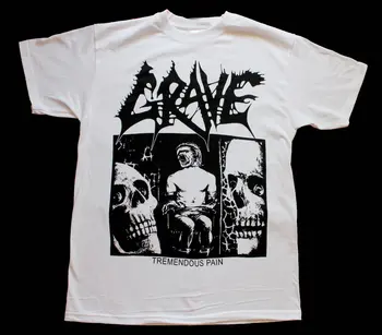 Hrob Obrovské Bolesti'91 Death Metalová Kapela Entombed Therion Nové Biele Tričko Neaktívne