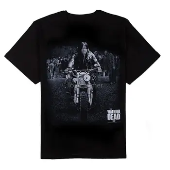2018 Streetwear Krátky Rukáv Tees Walking Dead Daryl Dixon, ktorý Vedie Horda Dospelých T-Shirt Vytlačené T Košele pánske Streetwear