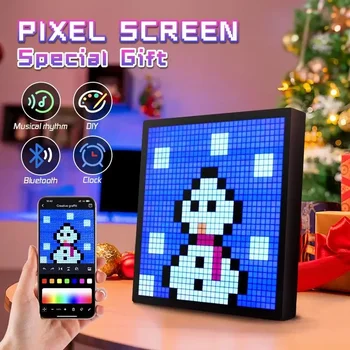 LED Pixel Displej Bluetooth Aplikácie Ovládanie RGB DIY Herné Nastavenie Nočná Budík Umenie Animácie Herné Izba Dekor Nočné Svetlo