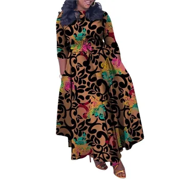 2024 Nové Dashiki Afriky Šaty Pre Ženy Jeseň Zimné Móda Čipky Tlače Dlho Maxi Šaty Šaty, Nigéria, Turecko, Afrika Oblečenie