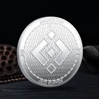 Zberateľskú Darček BNB Cryptocurrency Kovové Striebro Pozlátené Fyzickej BNB Binance Mince obchod so Šifrou Mince, Pamätné Mince