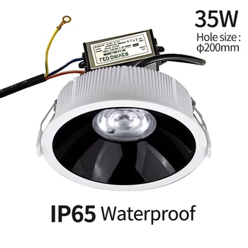 IP65 downlight nepremokavé DC12V LED stropné svietidlo AC220v vonkajšie reflektory pre zapustené 30W Vysoký jas osvetlenia