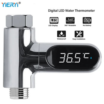 Smart Sprcha Teplomer Digitálny LED Displej Teplota Vody Tester s Časovač pre Starostlivosti o Dieťa Kúpeľňa Kuchyňa Domu Bez Batérie