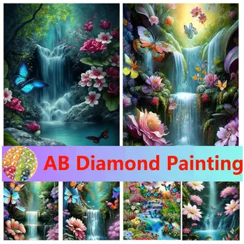 5D Celej Mozaiky Diamond Maľovanie Cross stitch Auta Diy Diamond Výšivky Crystal Motýľ Vodopád Kvetov Drahokamu