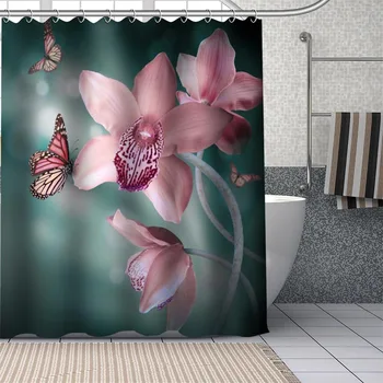 Krásne Phalaenopsis Sprchové Závesy 3D Vytlačené Orchidea, Kvet prírodná Scenéria Nepremokavé Tkaniny Polyester Kúpeľňových Doplnkov