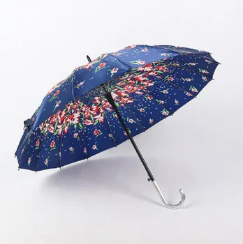 16 Kosti Rovné Tin Darček Sandine farebný dáždnik Automatické Rovno dáždnik farba satin dáždnik