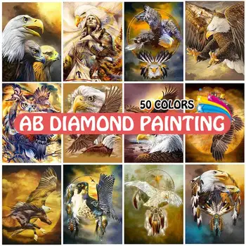 AB Diamond Maľovanie Eagle Výšivky Zvieratá Nová Kolekcia Plavidlá Plné Námestie/Kolo Vŕtať 5D Cross Stitch Auta Domova Darček