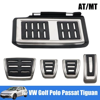 Pre Volkswagen VW Golf Tiguan Polo, Touran Passat Jetta T-Roc Žiadne cvičenie NA MT Nehrdzavejúcej Ocele Auto Paliva Brzdy RestFoot Pedále Kryt