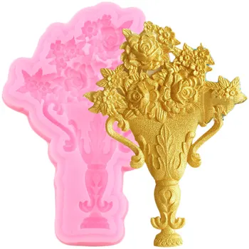 Kvetinové Kytice, Silikónové Formy DIY Svadobné Rose Cupcake Vňaťou Fondant Cake Zdobenie Nástroje Candy Hliny Čokoláda Gumpaste Formy