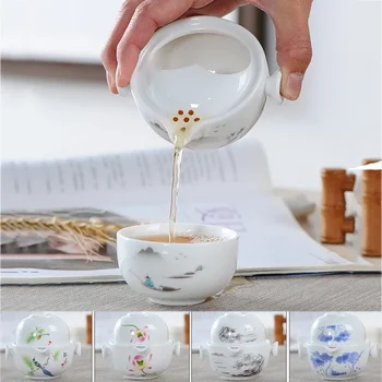Keramika Čaj nastaviť Patrí 1 Hrniec, 1 Šálka, Vysoko kvalitné, elegantné a jednoduché gaiwan,Krásne a jednoduché kanvica kanvica,kung fu teaset