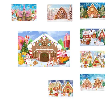 210X150cm Vianočné Gingerbread Gingerbread House Candy Dom Fotografie Pozadia Narodeninovej Párty Dekorácie