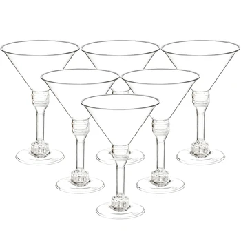20Pcs Dekoratívne Martini Pohárov Jednorazové poháre na víno Pitnej Plastové Poháre Koktail Martini Opakovane Nerozbitného Dekoratívne