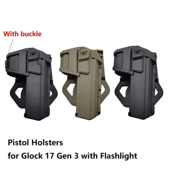 Nové Taktické Pištole a Revolvery pre Glock 17 Gen 3 s Baterku alebo Laser Namontované Pravej Strane Opasku Zbraň Závesu