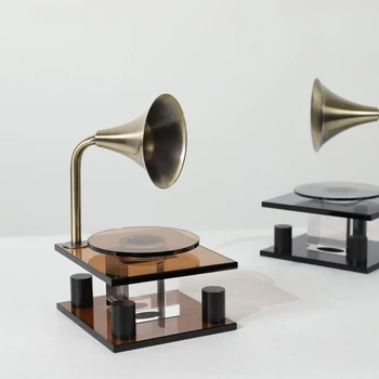Minimalistický a Luxusné Popolník Crystal Retro Record Player Ploche Výzdoba Domov Obývacia Izba TV Kabinet Dekorácie