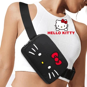 Sanrio Hello Kitty Fanny Pack Dievča Y2k Športová Taška Ženy Anime Nylon Vody Dôkaz Multifunkčné Beží Vonkajšie Mobilný Telefón Taška