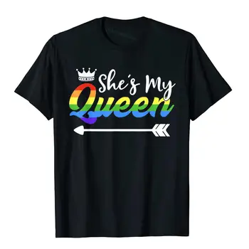 Ona je Moja Kráľovná Gay Priateľka Oblečenie Zodpovedajúce Lesbický Pár T-Shirt Bavlna Mladých Topy T Shirt Hip Hop Tričká Novinka Obrázok