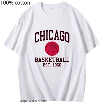 Chicago Basketball1987 T-Shirts Mužov Manga Grafické Tričko Vysokej Ulici V Lete Krátky Rukáv Tees Y2k Šaty, 100% Bavlna Streetwear