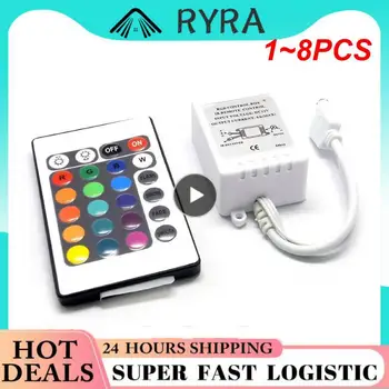 1~8PCS Led Controller 24/44 Kľúče IR LED RGB Controler box 1 až 2 Radič, IR Diaľkové ovládanie Stmievač DC12V Pre RGB 3528 5050 LED Pásy