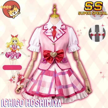 Aikatsu Ichigo Hoshimiya Cosplay Kostým Anime Aikatsu Cosplay Ichigo Fáze Kostým Ichigo Hoshimiya Cosplay Parochňu Kokosové-SS
