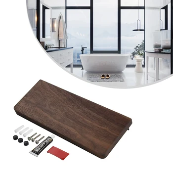 Nástenné orechové drevo police s zrkadlo predné Zvýšenie vášho interiéru s týmto štýlové a praktické úložné riešenie