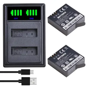 Batmax AZ16-1 Batéria+Nové LED USB Duálna Nabíjačka s Typ C Port pre Pôvodný Xiao YI lite 2 4K 4k pre Xiao yi 4k Akciu, Fotoaparát