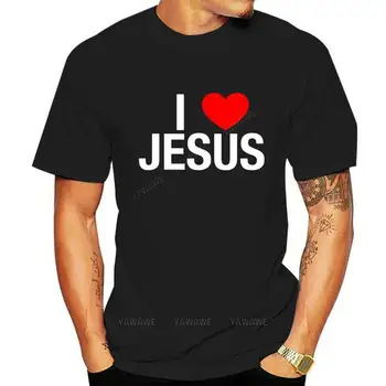 Dospelých tee topy Black Milujem Ježiša - I Srdce Ježiša T Shirt Mužov S-3Xl Nás Bavlna Slávnostné Tee Tričko unisex móda grafické t-shirt