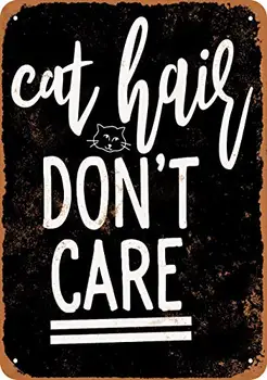 Kovové Sign - Mačka Vlasy nezaujíma (Čierne Pozadie) - Vintage Vzhľad Steny Výzdoba pre Cafe Bar Krčmy Domov Pivo Dekorácie Remeslá
