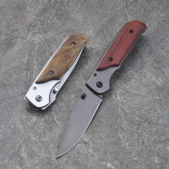 Vysoko Kvalitný Taktický Nôž 440C Čepeľ +Woodle Taktická Rukoväť Skladací Blade Nôž Vreckový Nôž na Prežitie Poľovnícke Táborenie Nože