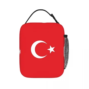 Turecko Vlajka Izolované Obed Tašky Nepresakuje Piknik Tašky Tepelnej Chladnejšie Lunch Box Obed Tote pre Ženu, Prácu, Deti, Školy
