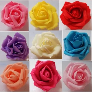 Hot Predaj Kvalitné 100ks/veľa 6typ Pena Rose Hlavy Umelý Kvet Hlavy Mint Zelenej Modré Kvety, Svadobné Dekorácie