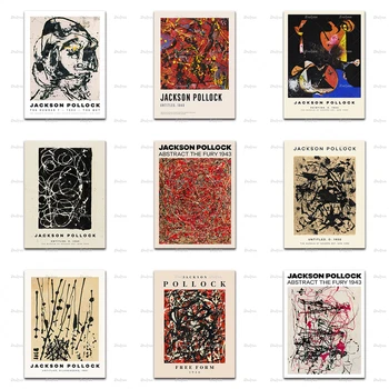 Jackson Pollock Výstava, Plagát, Abstraktné Umenie, Moderné Domova Vytlačí Na Stenu Umelecké Plátno Obývacia Izba Dekorácie Jedinečný Dar