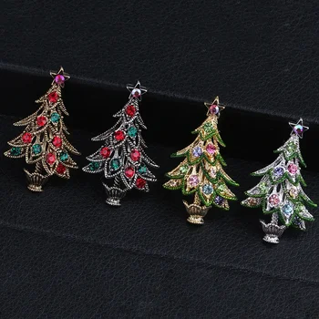 Nový Vianočný Stromček Brošňa Pre Ženy Drahokamu Vložkou Módne Šperky Festival Brošňa Kolíky Dobrý Darček Vianočný Darček
