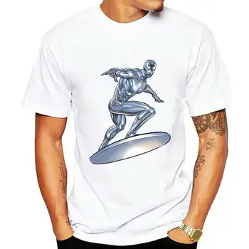 Silver Surfer pánske Tričko 100% Bavlna Klasické Tlač Tee Mužov Krátky Rukáv Oblečenie T-Shirt Lete Veľké Veľkosť