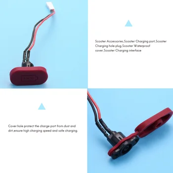 Pre Xiao Mijia M365 Elektrický Skúter Plnenie Otvor Kryt s Nabíjací Kábel, Nabíjací Port Plastové Vodotesný Kryt