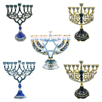 Vintage Menorah Sviečkový Judaica Židovskej Candelabra Starožitné Dekorácie