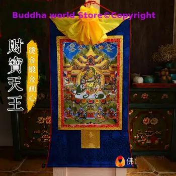 Veľkoobchod Budhistické supplie DOMOV chrámu Účinný ochranný talizman Budhizmu Boh bohatstva buddha Thang-ga Thangka maľovanie